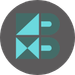 gray round icon with blue triangle arrangement