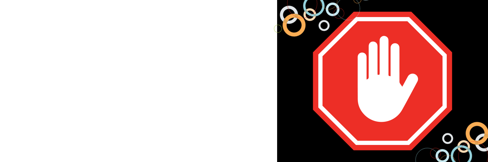 Image of a red stop sign with a hand print on a black background